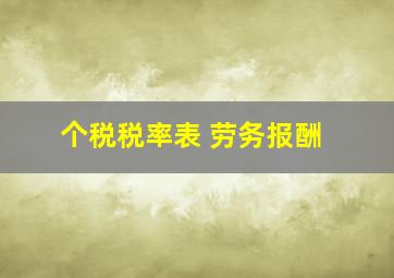 个税税率表 劳务报酬